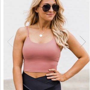 Pink Lily Let’s Seize the Day Berry Sports Bra Top - Brand New
